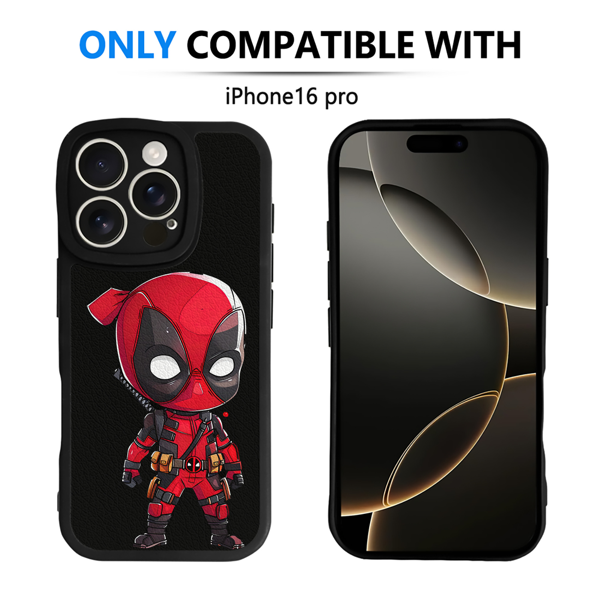 （画像用） Deadpool デッドプール 【iPhone 16シリーズ対応】シリコンスマホケース（レザー調） 材質：シリコン